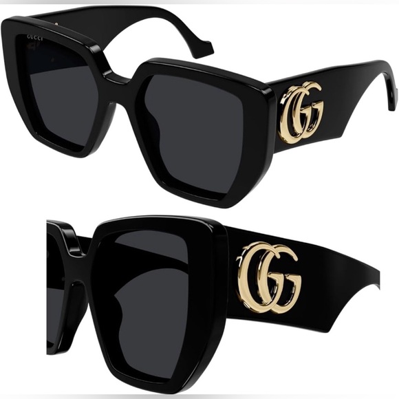 Gucci Accessories - Gucci Black Sunglasses with Gold Double G Accent